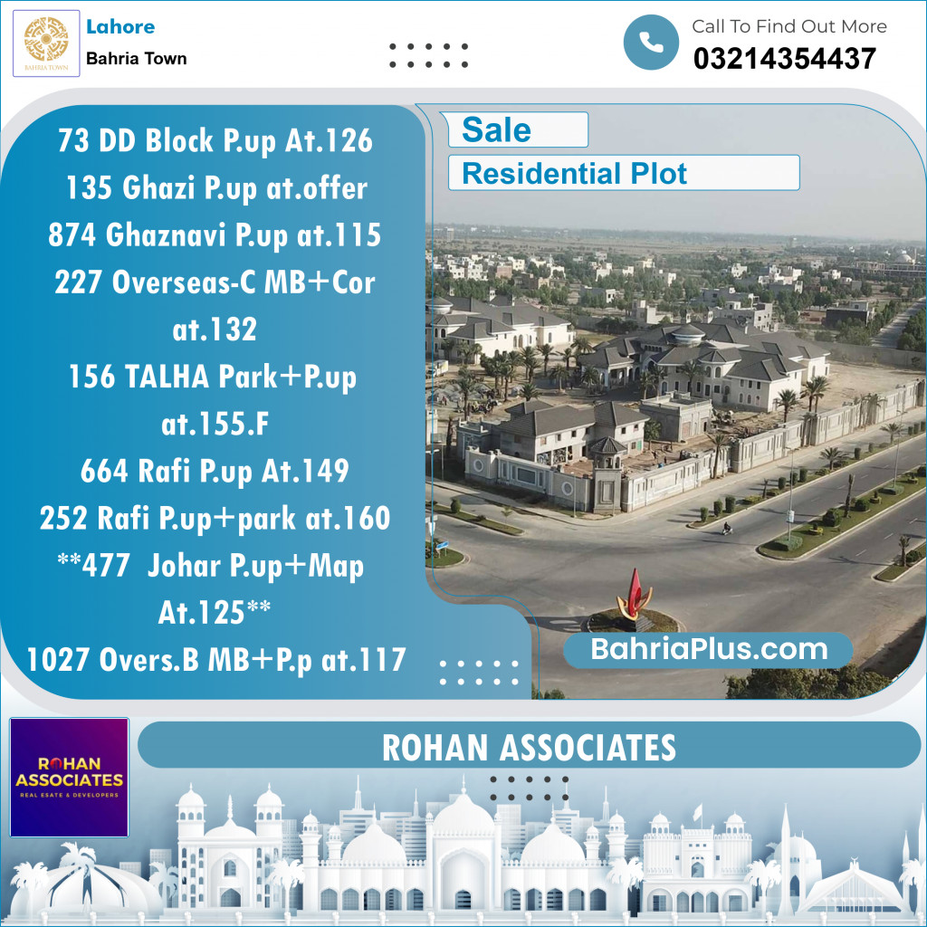 Residential Plot for Sale in Bahria Town, Lahore - (BP-130905)