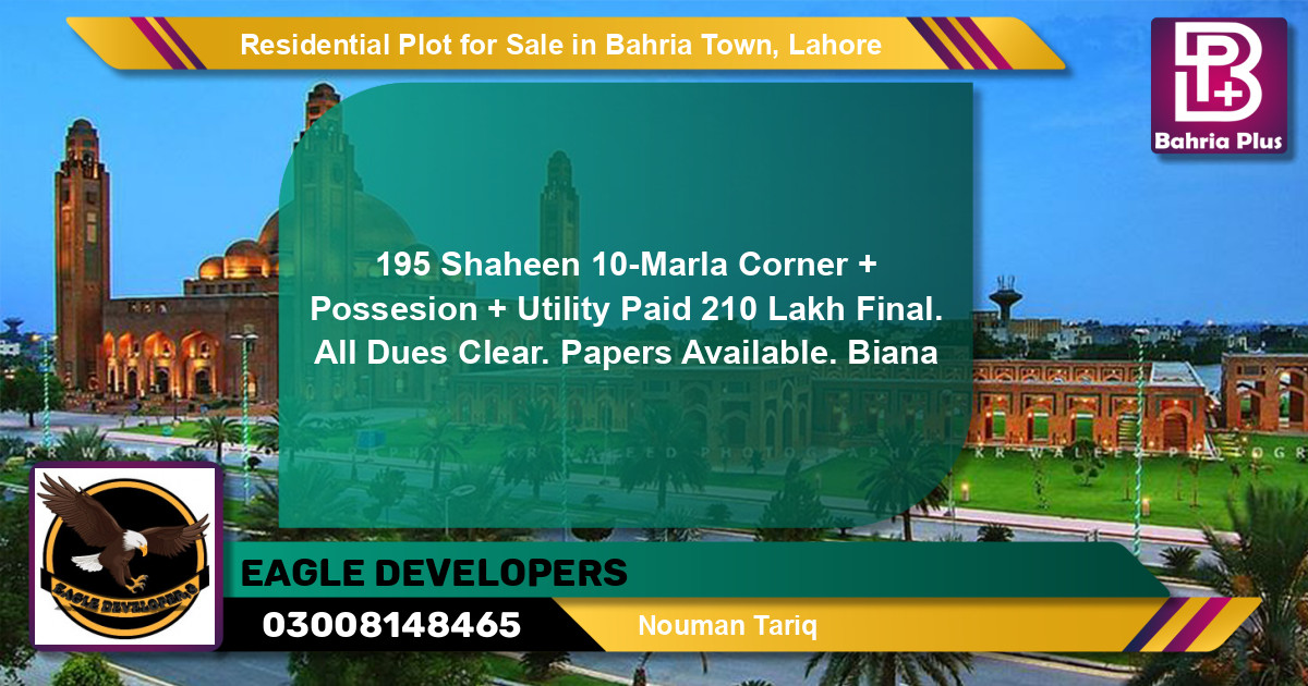 Residential Plot for Sale in Bahria Town, Lahore - (BP-130913)