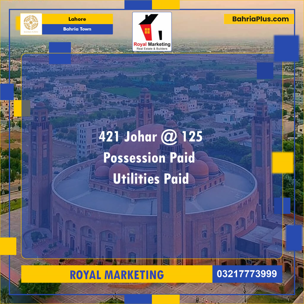 Residential Plot for Sale in Bahria Town, Lahore - (BP-130926)