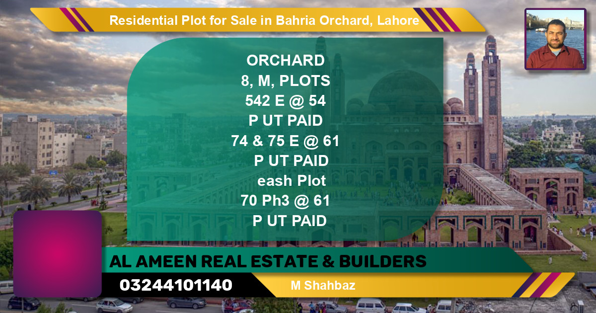 Residential Plot for Sale in Bahria Orchard, Lahore - (BP-130957)