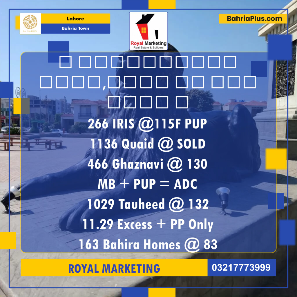 Residential Plot for Sale in Bahria Town, Lahore - (BP-130961)