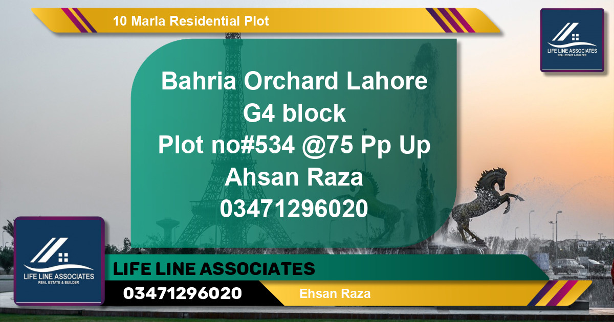 Residential Plot for Sale in Bahria Orchard, Lahore - (BP-130976)