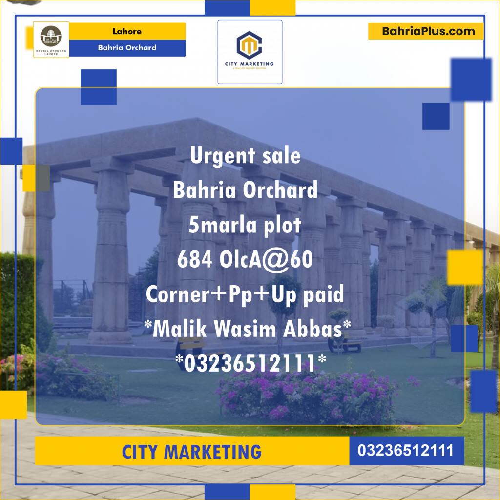 Residential Plot for Sale in OLC-A Block -  Bahria Orchard, Lahore - (BP-130987)