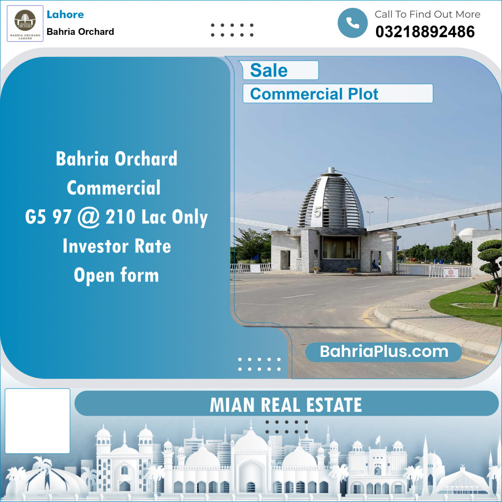 Commercial Plot for Sale in Phase 4 - G5 Block -  Bahria Orchard, Lahore - (BP-131080)