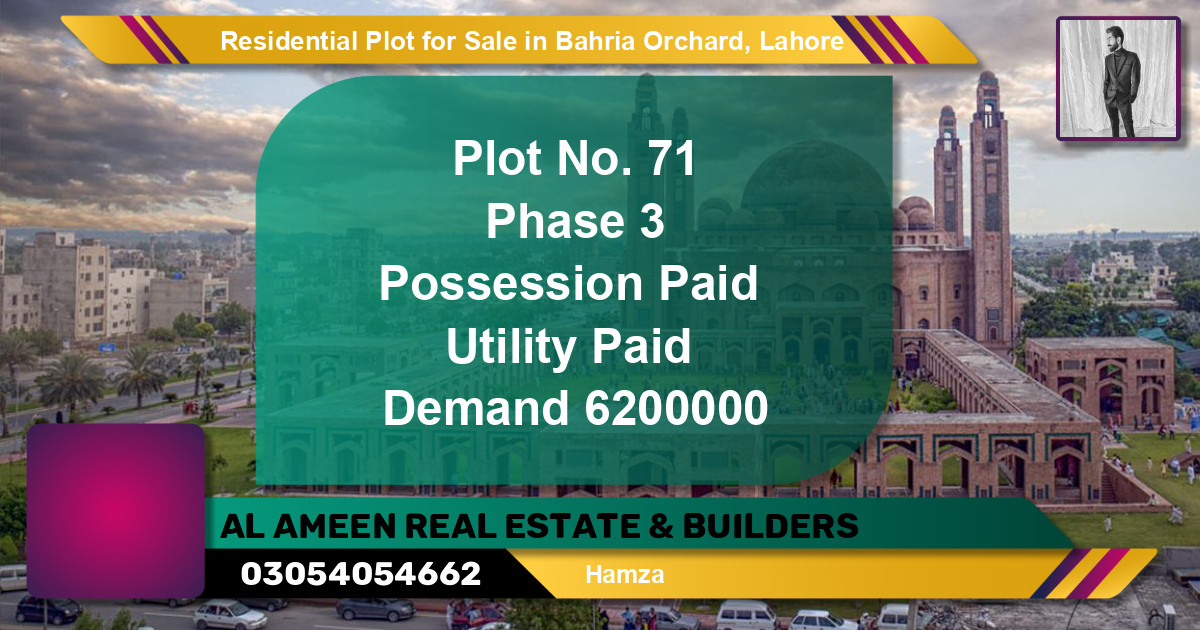 Residential Plot for Sale in Phase 3 -  Bahria Orchard, Lahore - (BP-131119)