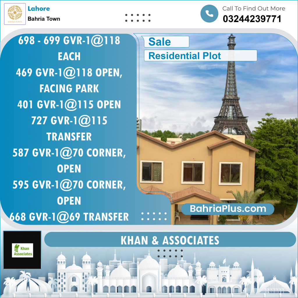 Residential Plot for Sale in Golf Phase 1 -  Bahria Town, Lahore - (BP-131120)