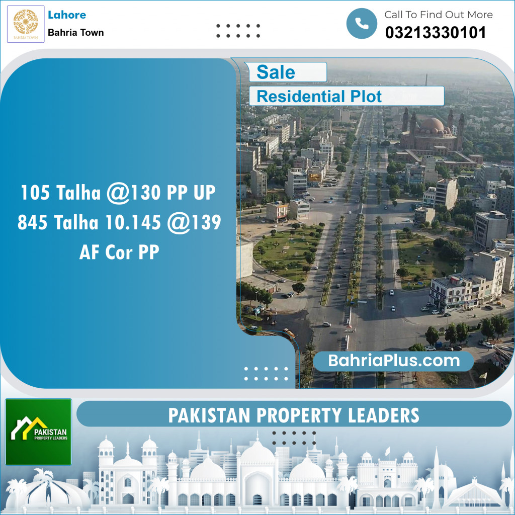 Residential Plot for Sale in Sector F - Talha Block -  Bahria Town, Lahore - (BP-131139)