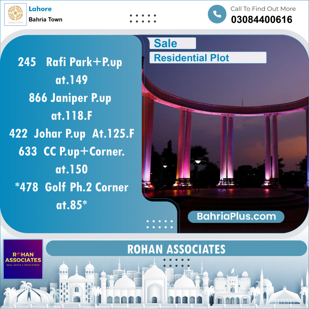 Residential Plot for Sale in Sector E - Rafi Block -  Bahria Town, Lahore - (BP-131155)