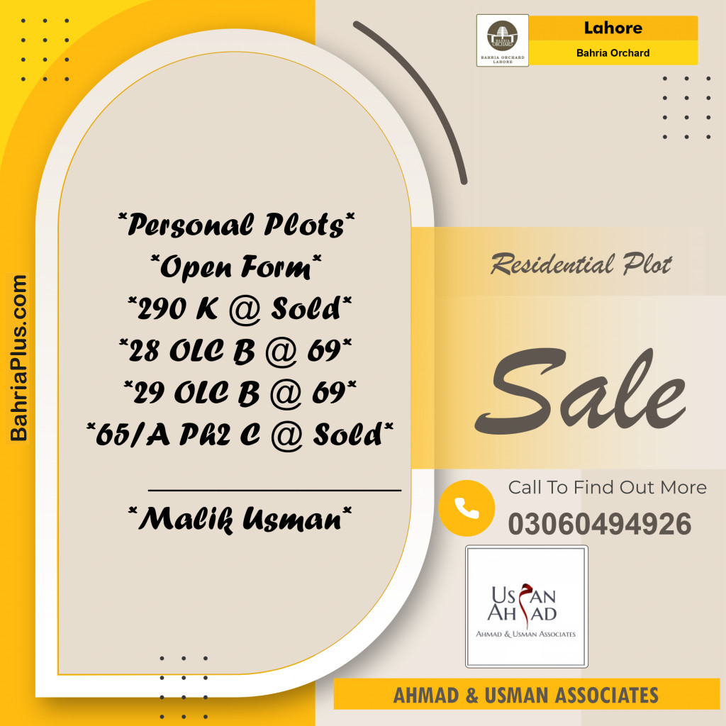 Residential Plot for Sale in Phase 2 - K Block -  Bahria Orchard, Lahore - (BP-131159)
