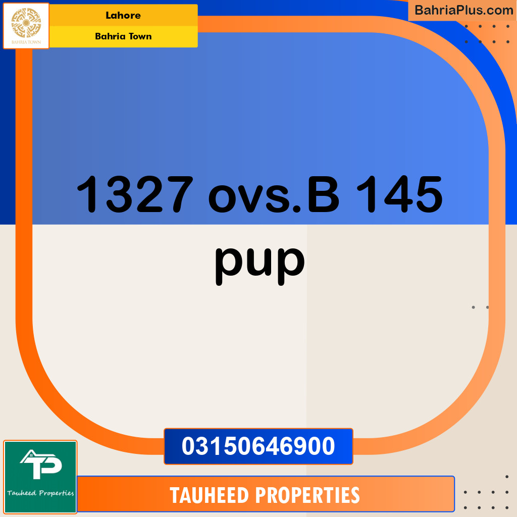Residential Plot for Sale in Overseas B -  Bahria Town, Lahore - (BP-131194)