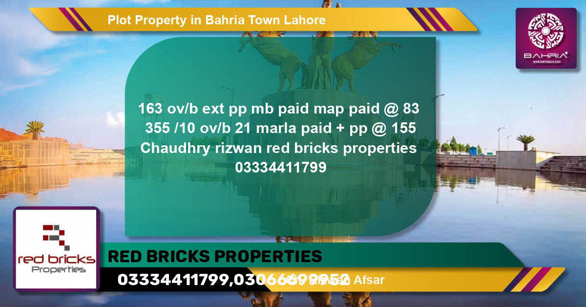 Residential Plot for Sale in Bahria Town, Lahore - (BP-1312)