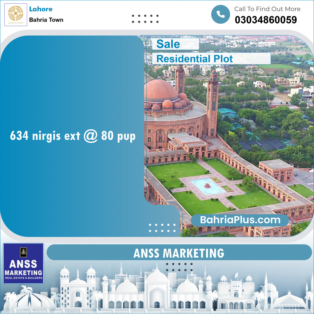 Residential Plot for Sale in Sector C - Nargis/Hussain Ext. -  Bahria Town, Lahore - (BP-131220)