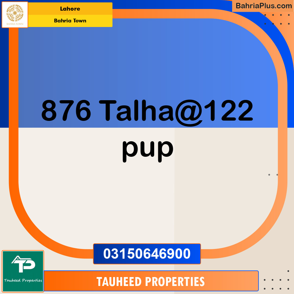 Residential Plot for Sale in Sector F - Talha Block -  Bahria Town, Lahore - (BP-131225)