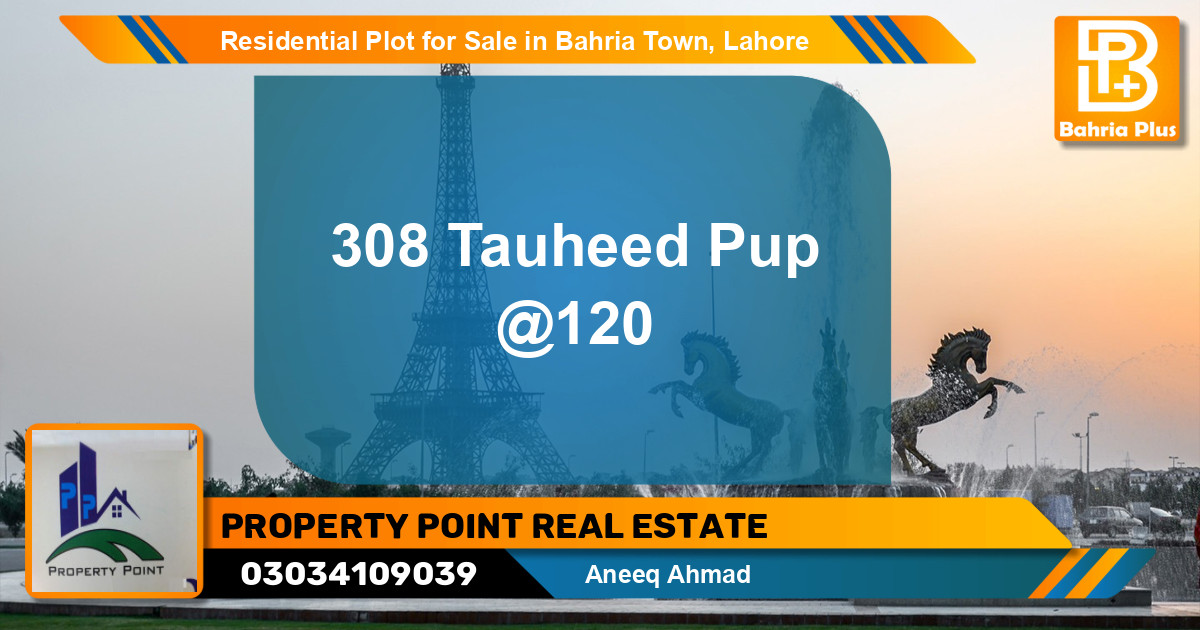 Residential Plot for Sale in Sector F - Tauheed Block -  Bahria Town, Lahore - (BP-131235)
