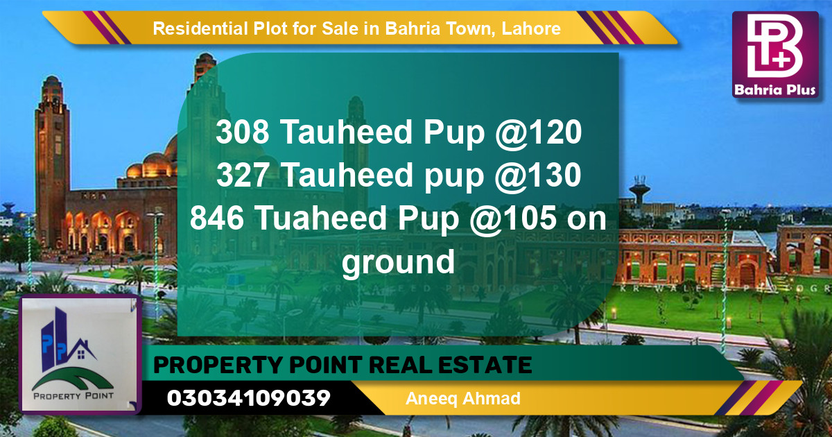 Residential Plot for Sale in Sector F - Tauheed Block -  Bahria Town, Lahore - (BP-131240)