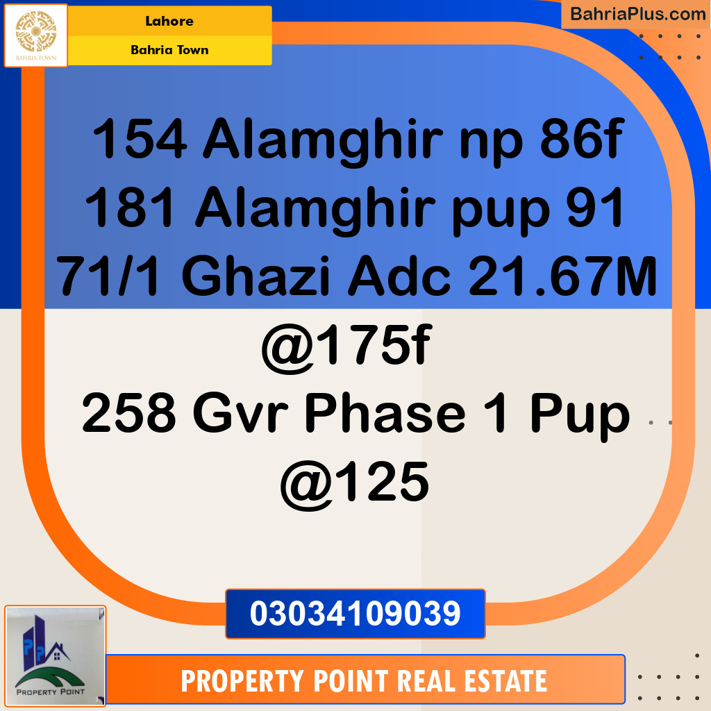 Residential Plot for Sale in Sector F - Alamgir Block -  Bahria Town, Lahore - (BP-131242)