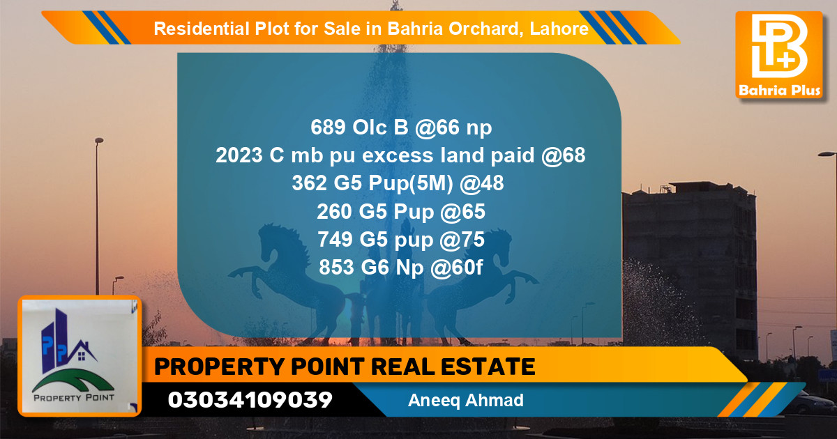 Residential Plot for Sale in OLC-B Block -  Bahria Orchard, Lahore - (BP-131243)