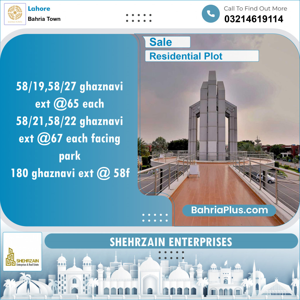 Residential Plot for Sale in Sector F - Ghaznavi Ext. Block -  Bahria Town, Lahore - (BP-131262)