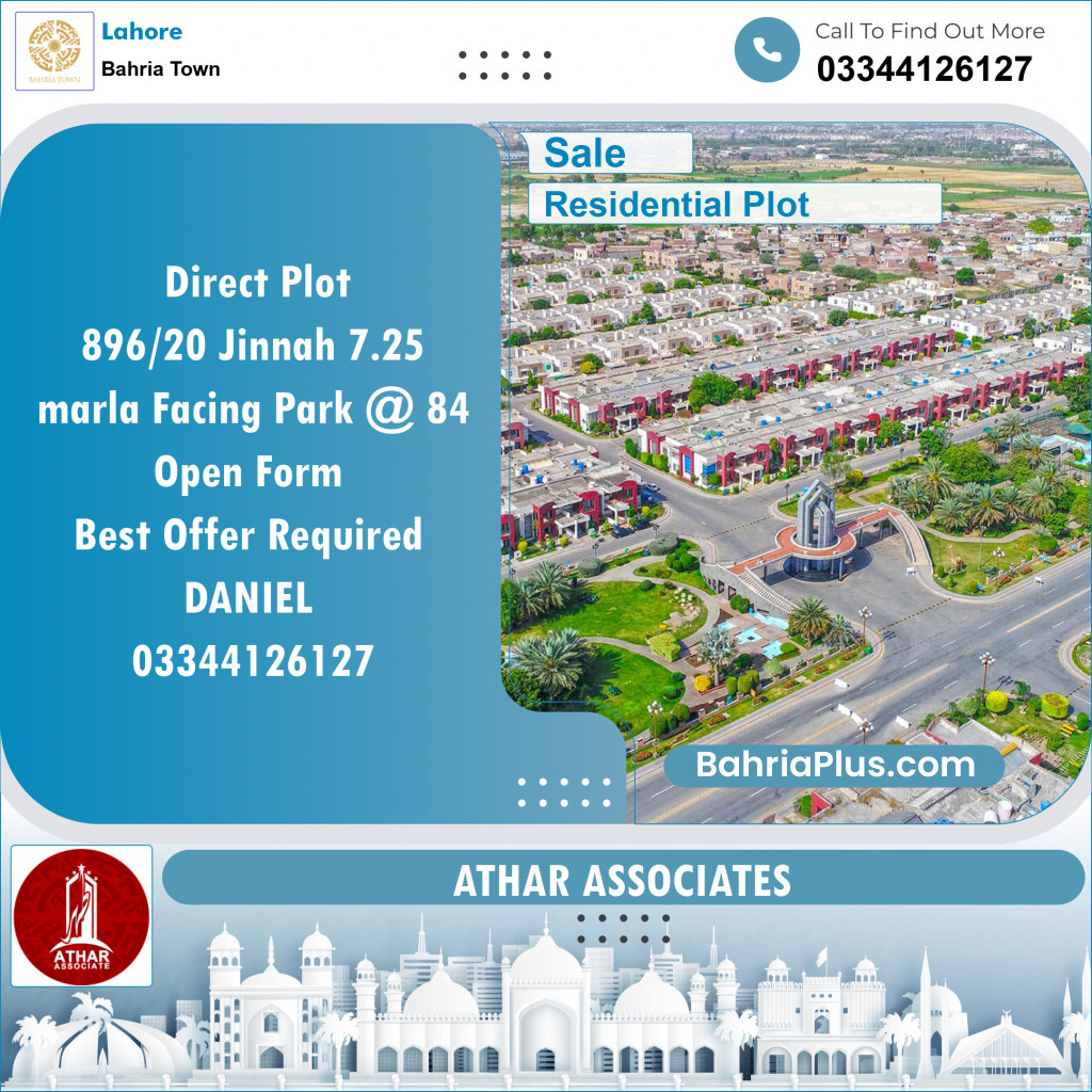 Residential Plot for Sale in Sector E - Jinnah Block -  Bahria Town, Lahore - (BP-131404)