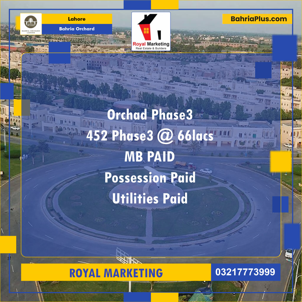 Residential Plot for Sale in Bahria Orchard, Lahore - (BP-131423)