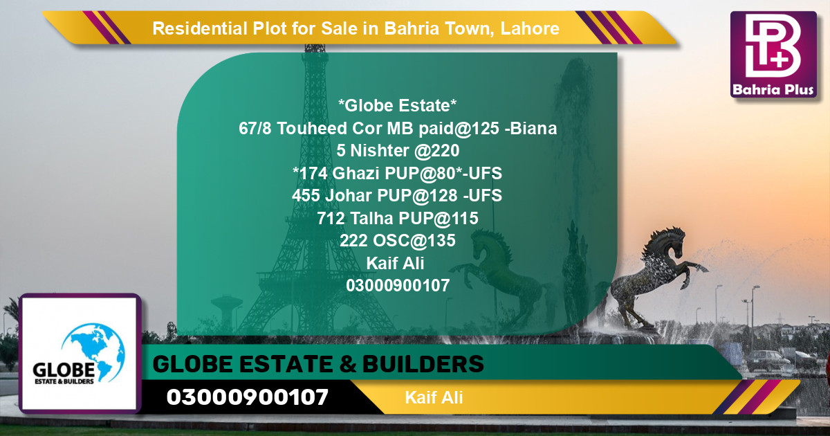 Residential Plot for Sale in Sector F - Tauheed Commercial -  Bahria Town, Lahore - (BP-131449)