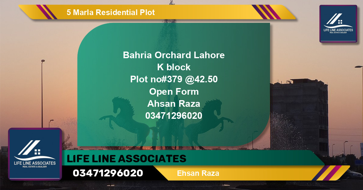 Residential Plot for Sale in Phase 2 - K Block -  Bahria Orchard, Lahore - (BP-131459)