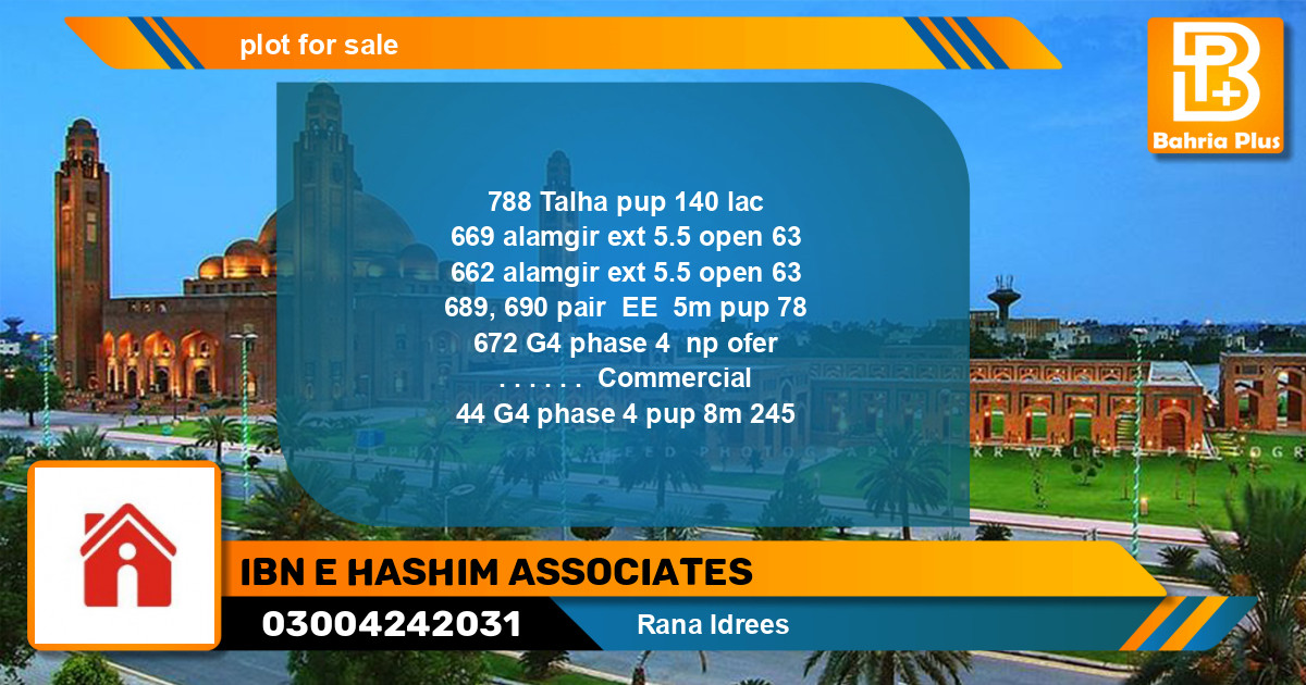 Residential Plot for Sale in Sector F - Talha Block -  Bahria Town, Lahore - (BP-131462)
