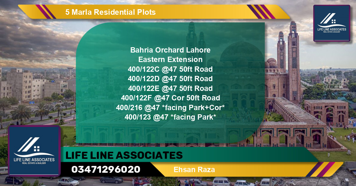 Residential Plot for Sale in Bahria Orchard, Lahore - (BP-131466)