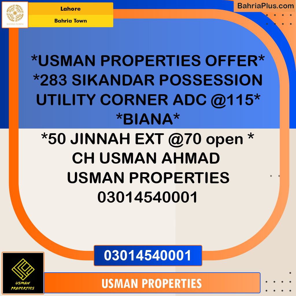 Residential Plot for Sale in Bahria Town, Lahore - (BP-131481)