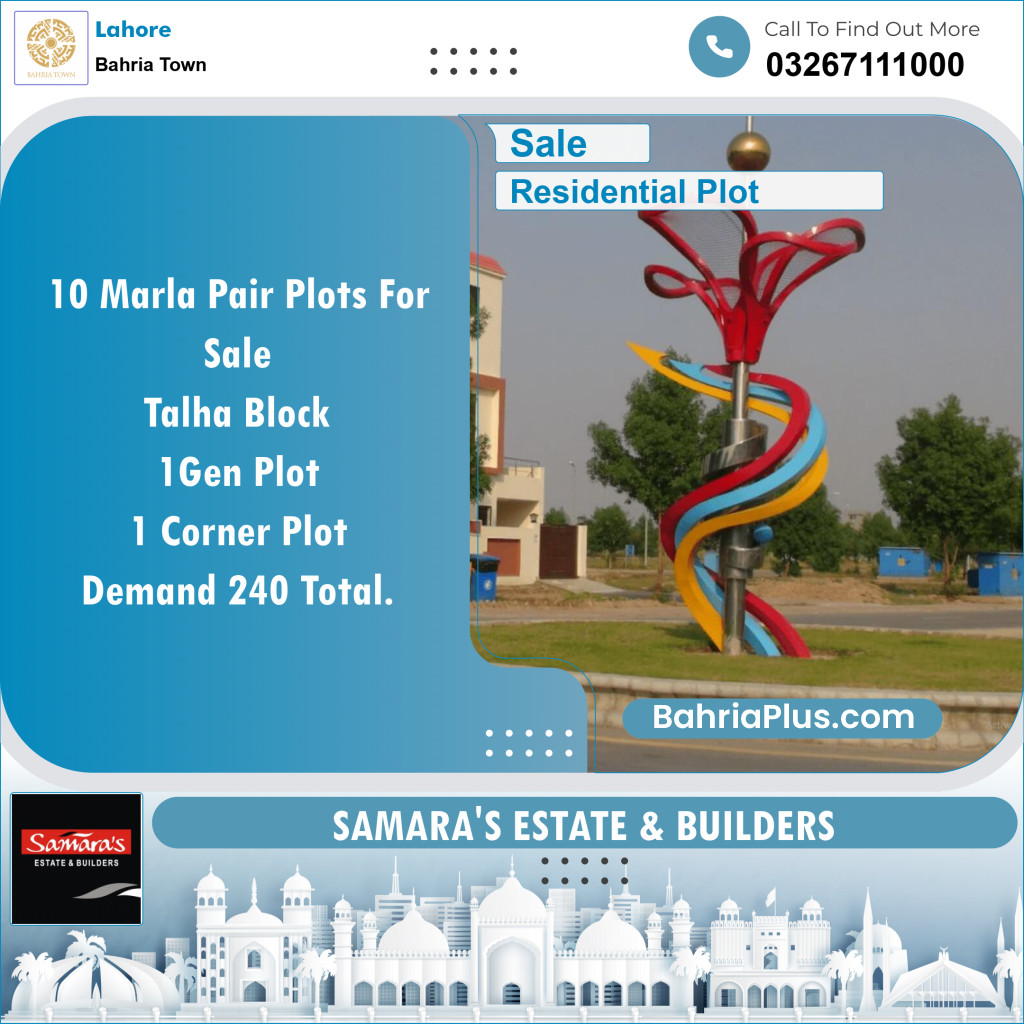 Residential Plot for Sale in Sector F - Talha Block -  Bahria Town, Lahore - (BP-131489)