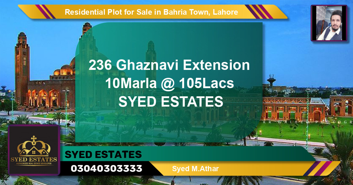 Residential Plot for Sale in Sector F - Ghaznavi Ext. Block -  Bahria Town, Lahore - (BP-131502)