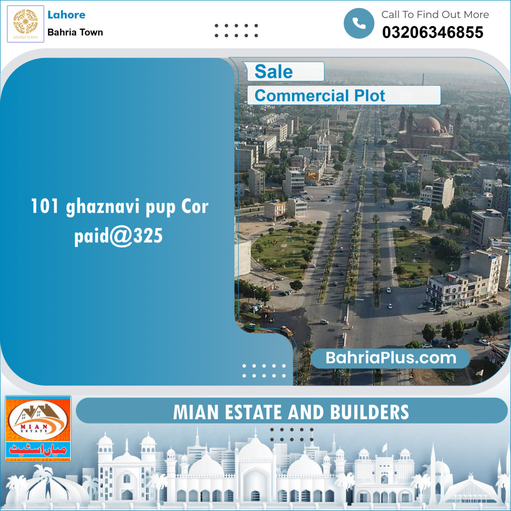 Commercial Plot for Sale in Sector F - Ghaznavi Block -  Bahria Town, Lahore - (BP-131565)