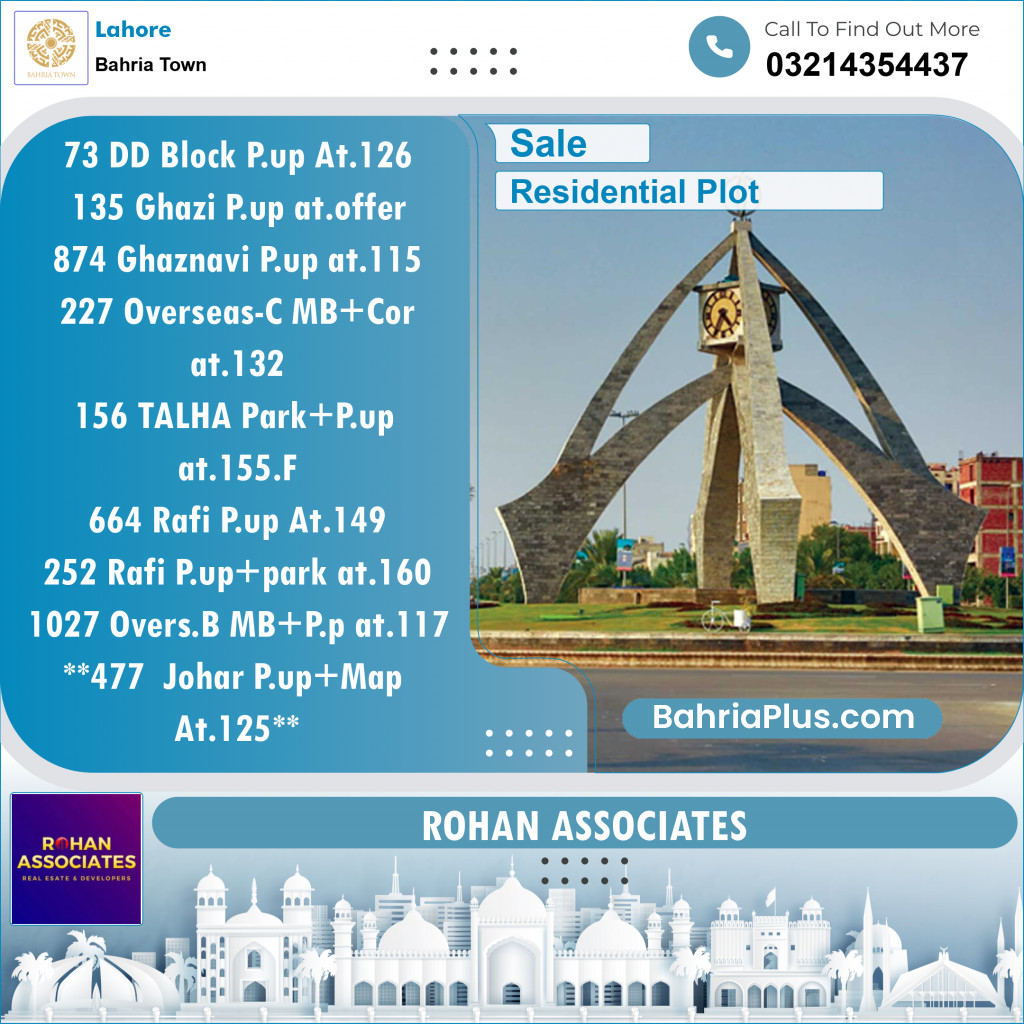 Residential Plot for Sale in Bahria Town, Lahore - (BP-131618)