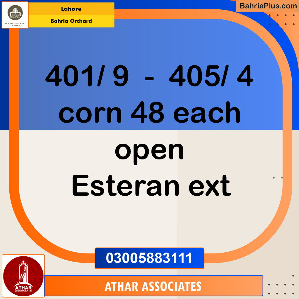 Residential Plot for Sale in Bahria Orchard, Lahore - (BP-131633)