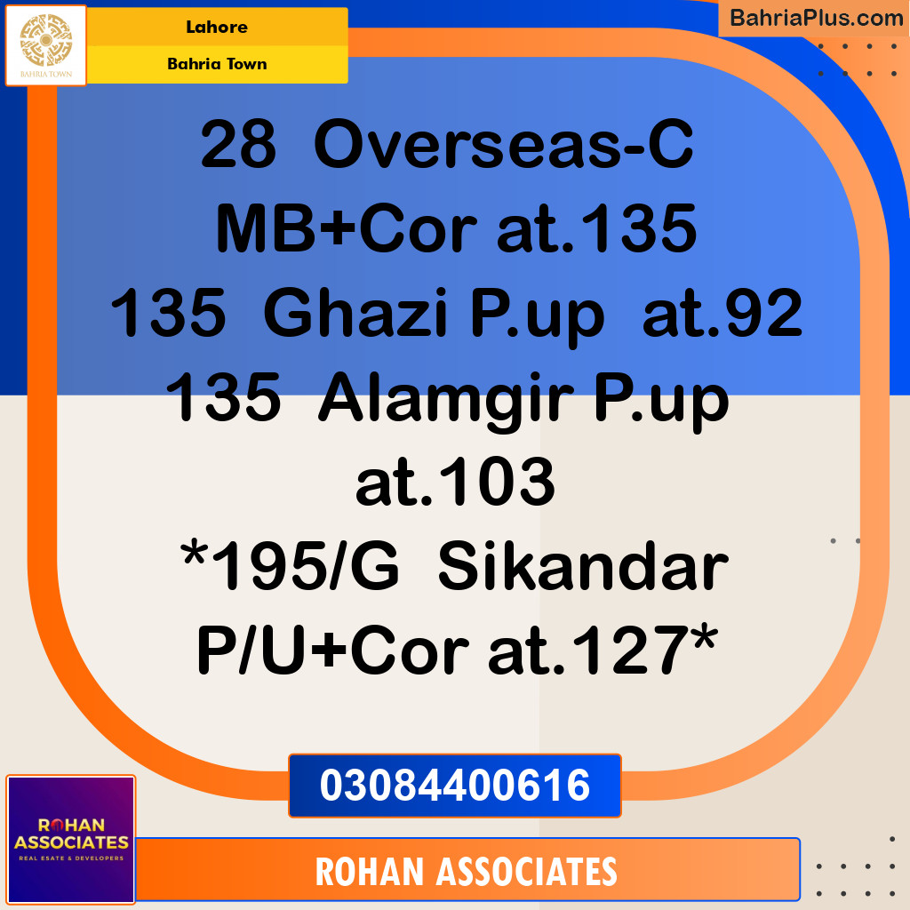 Residential Plot for Sale in Overseas C -  Bahria Town, Lahore - (BP-131651)