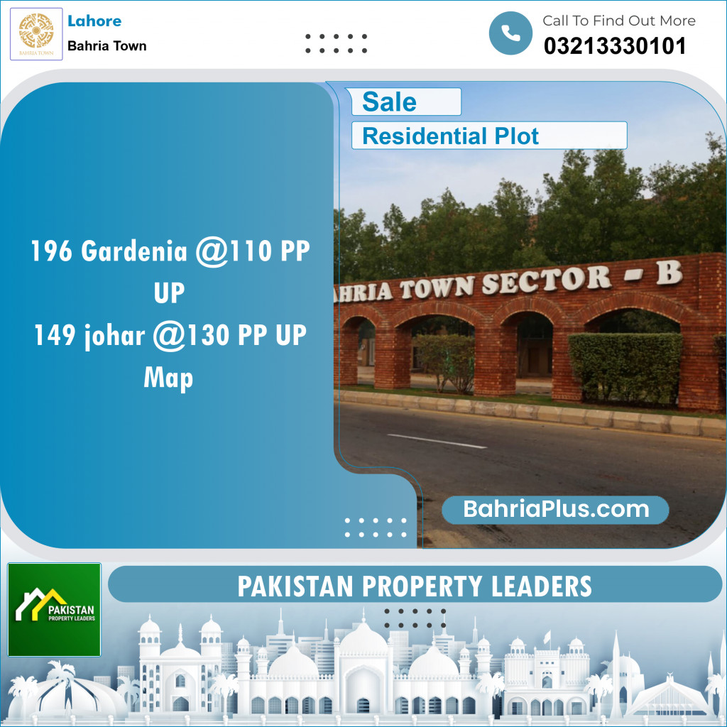Residential Plot for Sale in Sector C - Gardenia 1 -  Bahria Town, Lahore - (BP-131661)