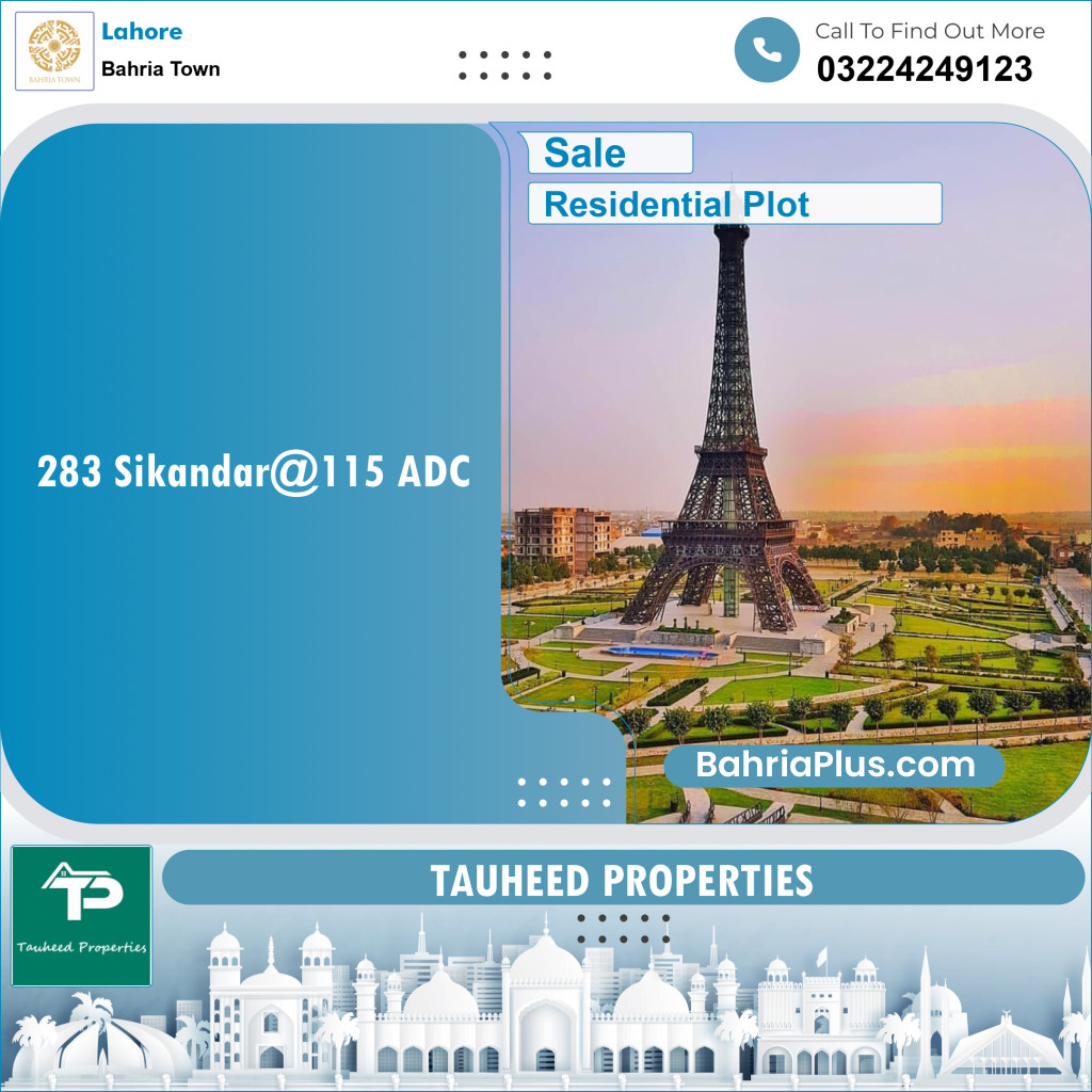 Residential Plot for Sale in Sector F - Sikander Block -  Bahria Town, Lahore - (BP-131667)