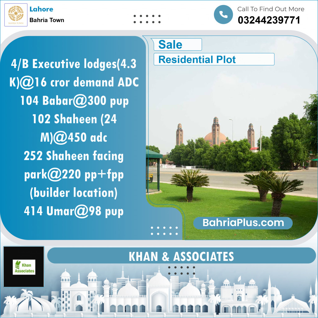 Residential Plot for Sale in Executive Lodges -  Bahria Town, Lahore - (BP-131688)