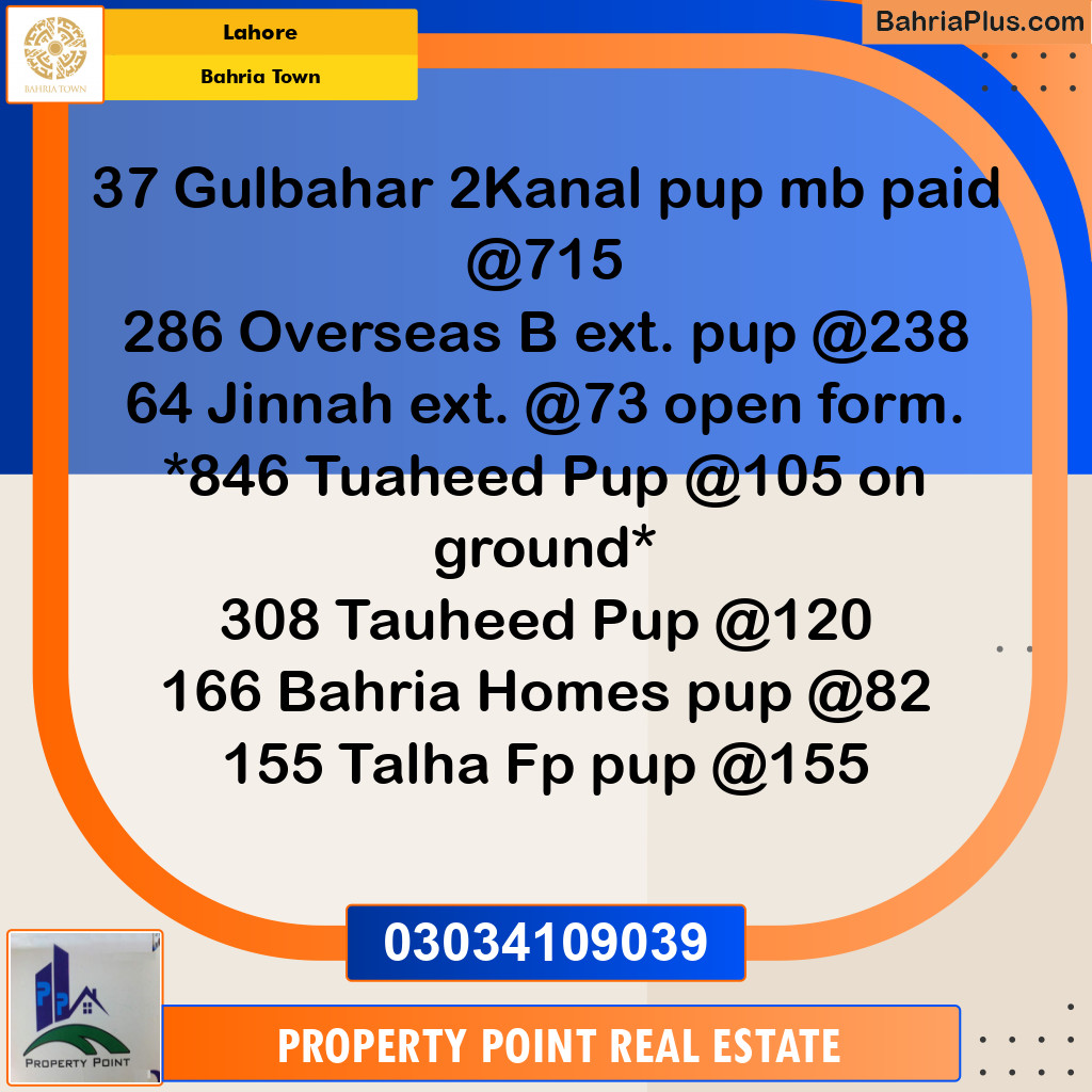 Residential Plot for Sale in Sector C - Gulbahar Block -  Bahria Town, Lahore - (BP-131718)
