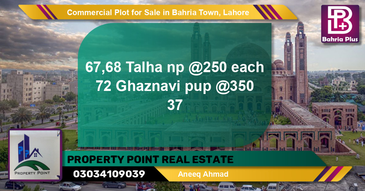 Commercial Plot for Sale in Sector F - Talha Block -  Bahria Town, Lahore - (BP-131721)