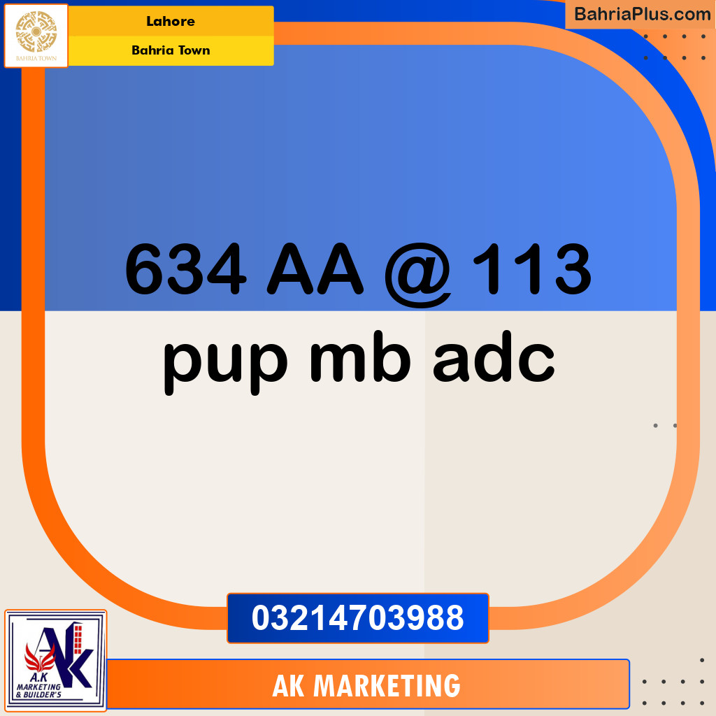 Residential Plot for Sale in Sector D - AA Block -  Bahria Town, Lahore - (BP-131747)