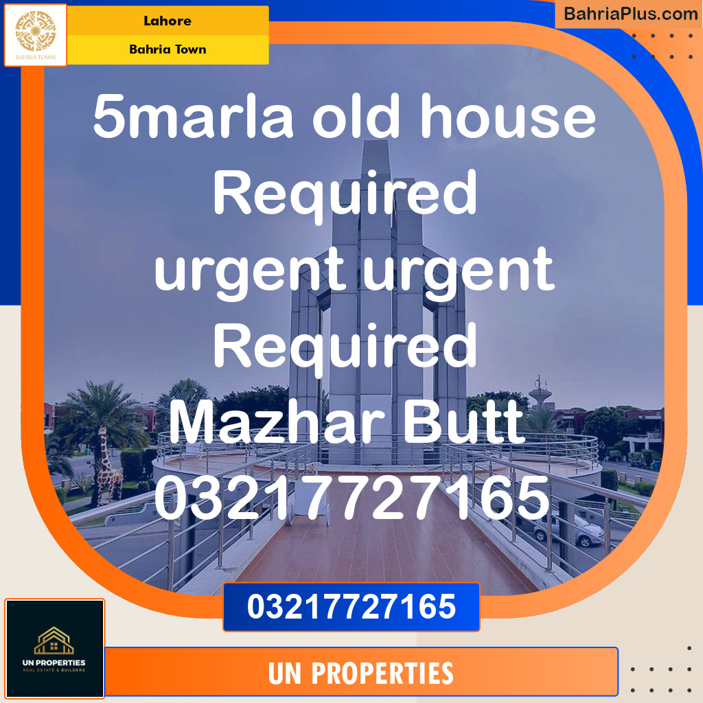 Residential Plot for Sale in Bahria Town, Lahore - (BP-131756)