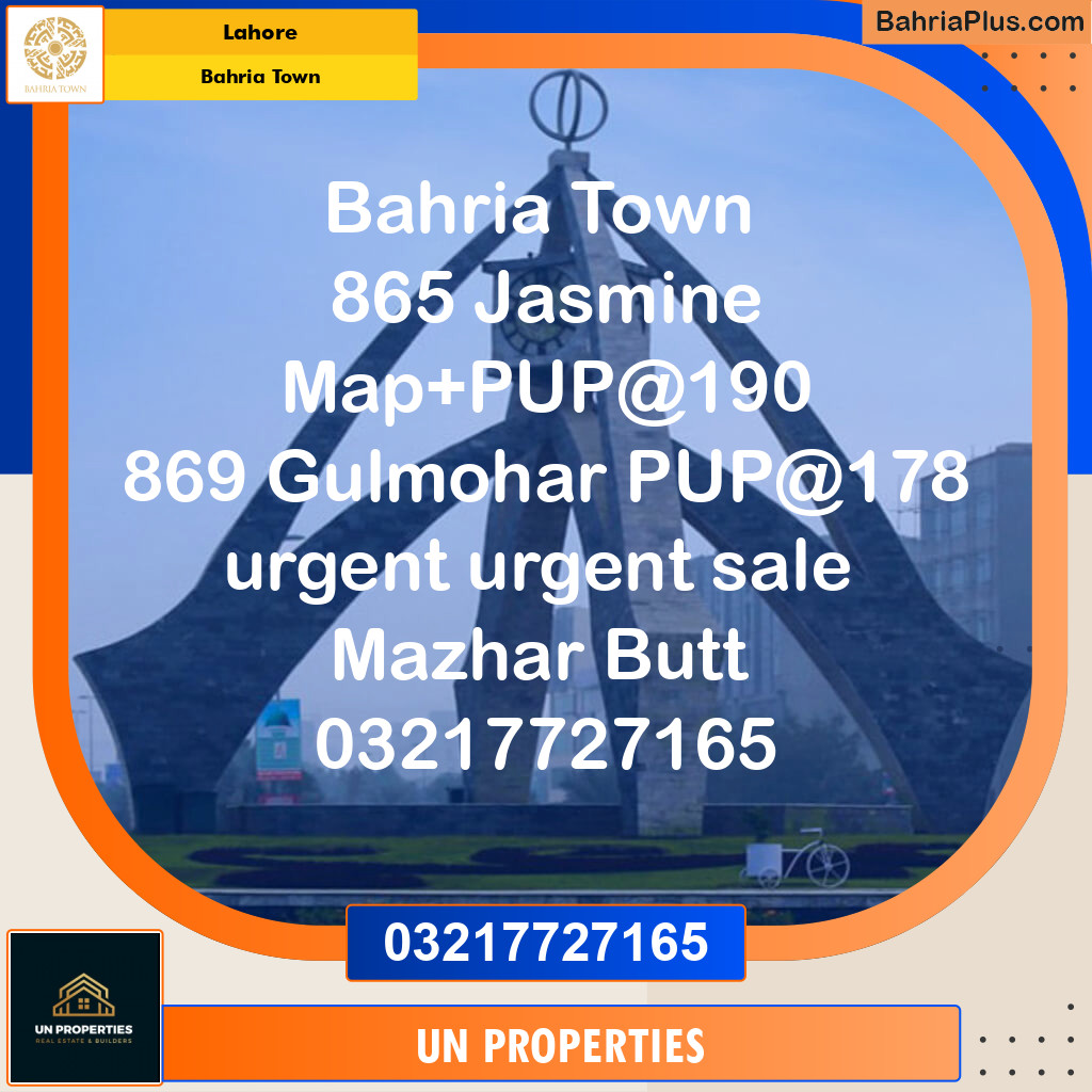 Residential Plot for Sale in Sector C - Jasmine Block -  Bahria Town, Lahore - (BP-131758)