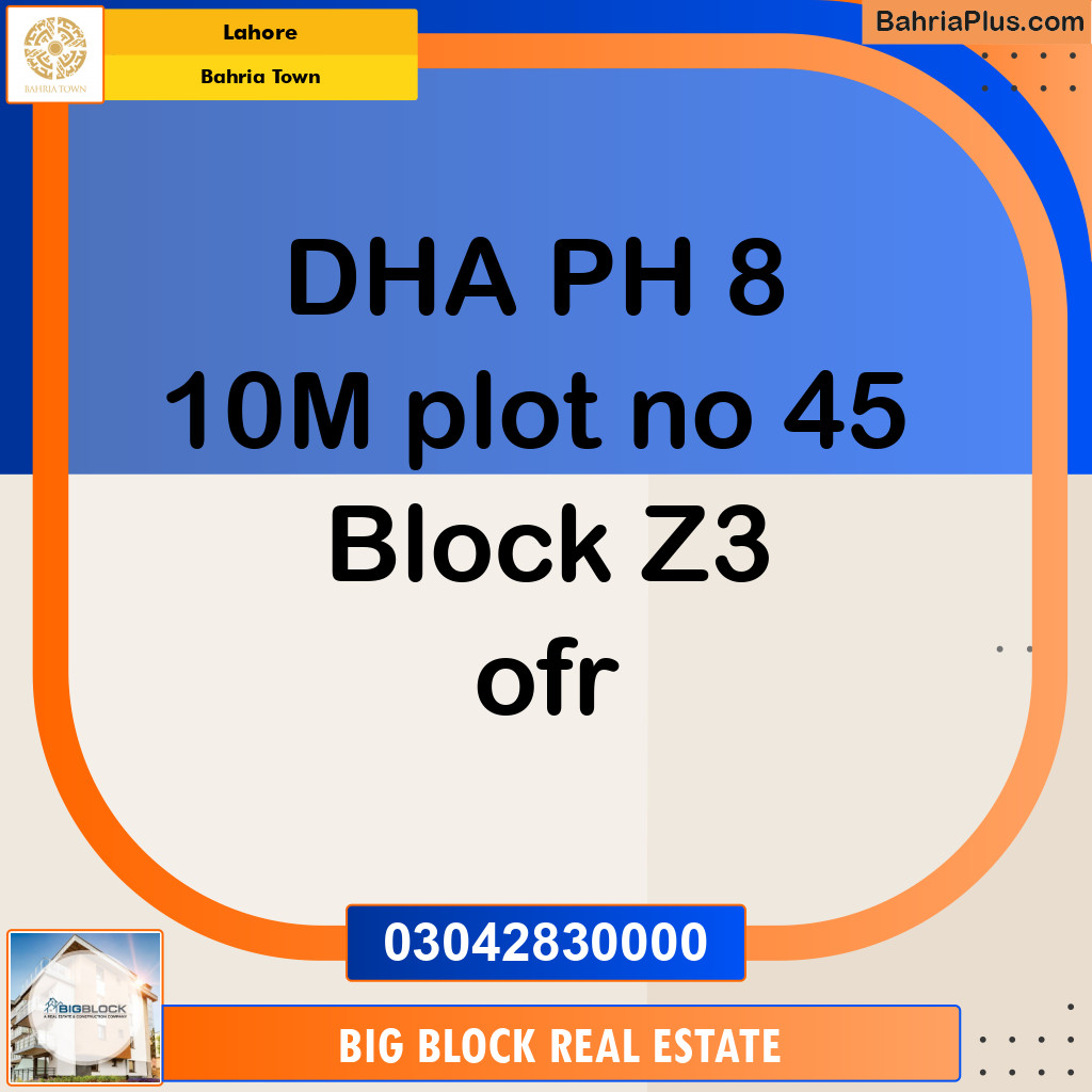 Residential Plot for Sale in Bahria Town, Lahore - (BP-131790)