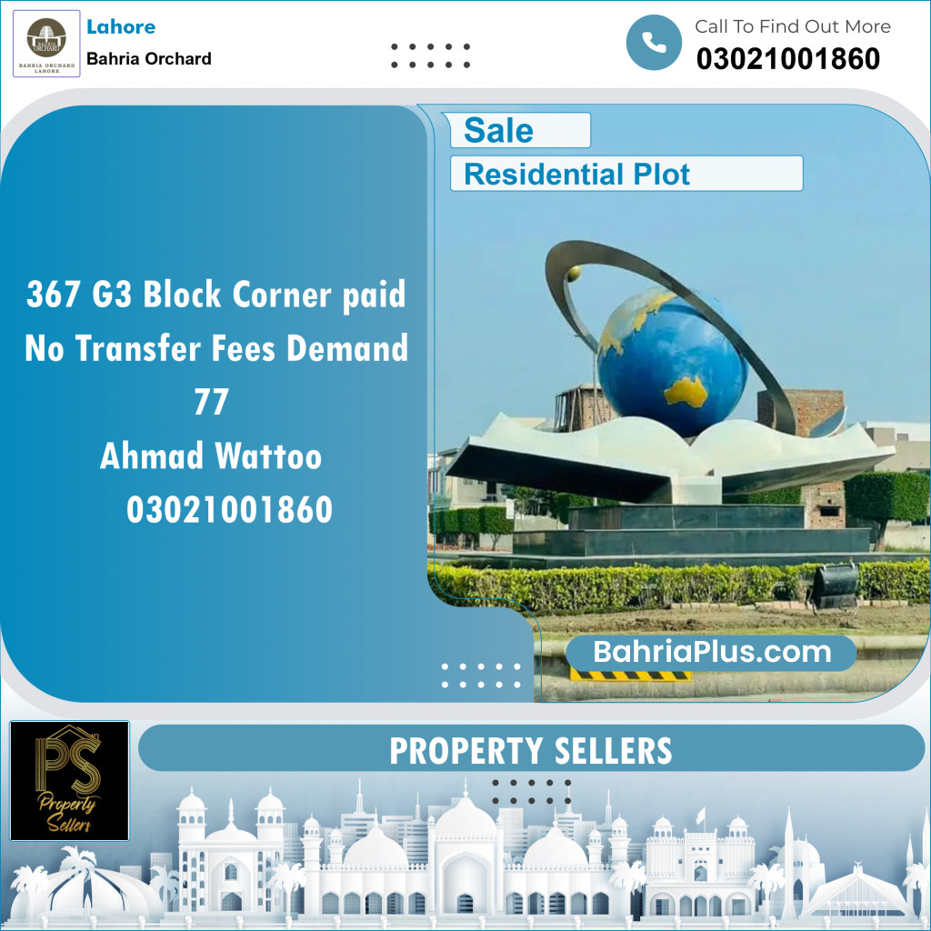 Residential Plot for Sale in Phase 4 - G3 Block -  Bahria Orchard, Lahore - (BP-131807)
