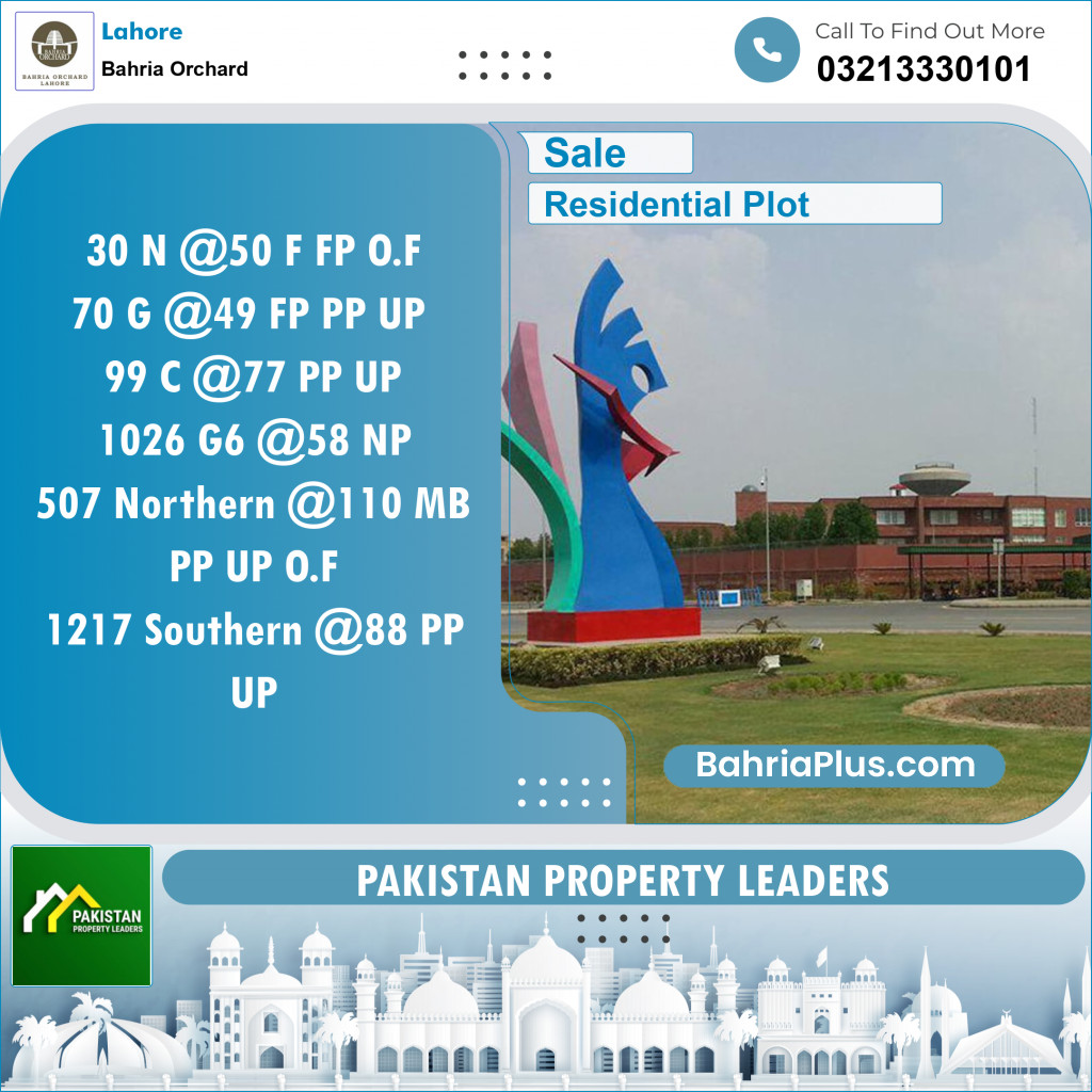 Residential Plot for Sale in Phase 2 - N Block -  Bahria Orchard, Lahore - (BP-131943)