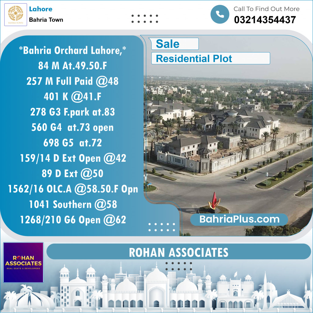 Residential Plot for Sale in Bahria Town, Lahore - (BP-131962)