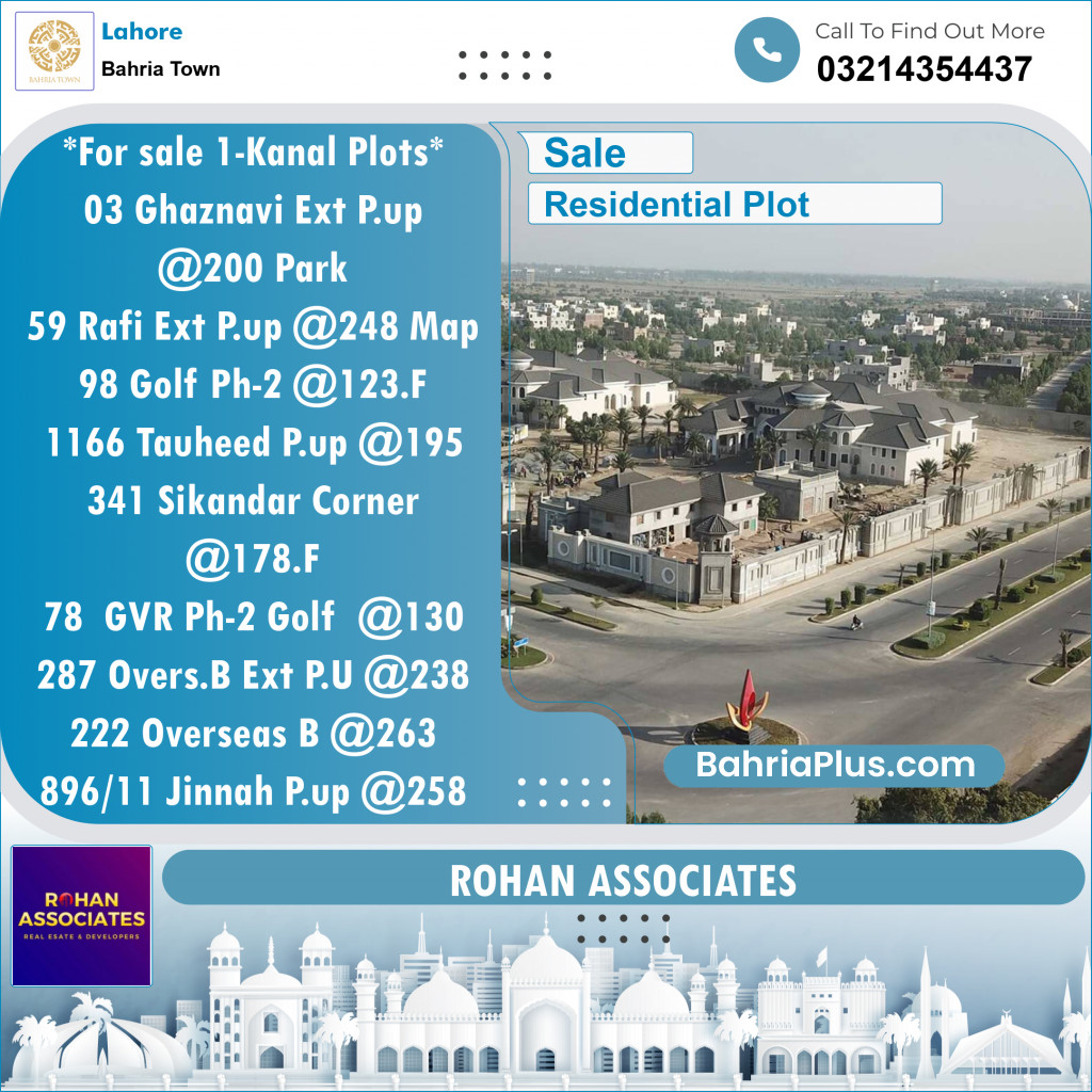 Residential Plot for Sale in Bahria Town, Lahore - (BP-131965)