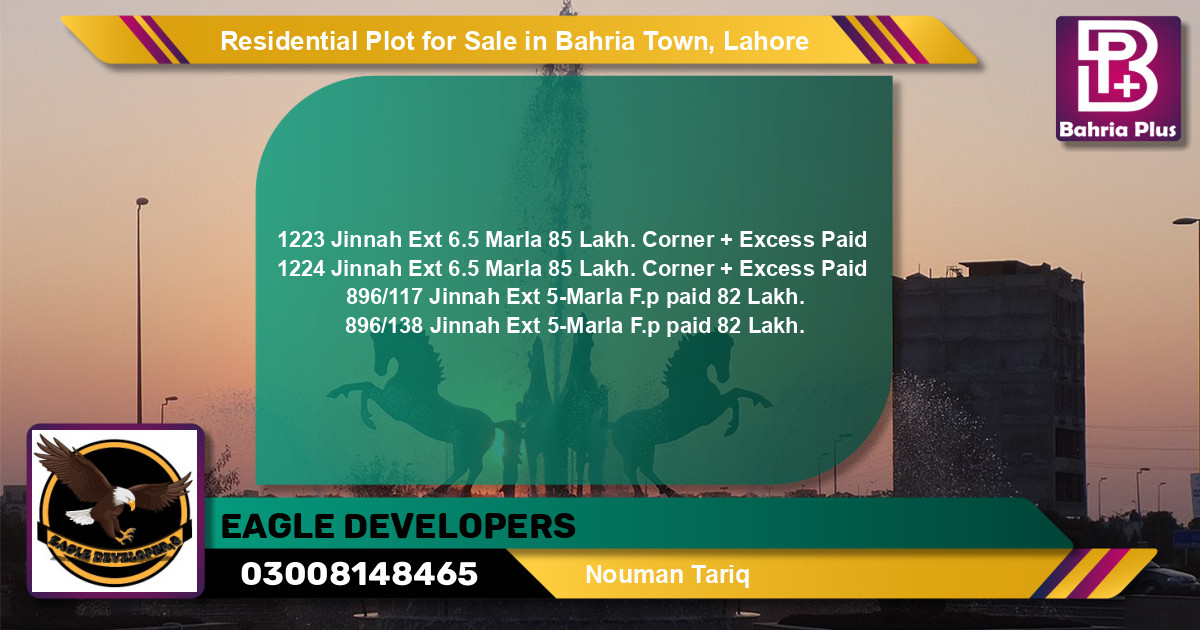 Residential Plot for Sale in Sector E - Jinnah Ext. Block -  Bahria Town, Lahore - (BP-131984)