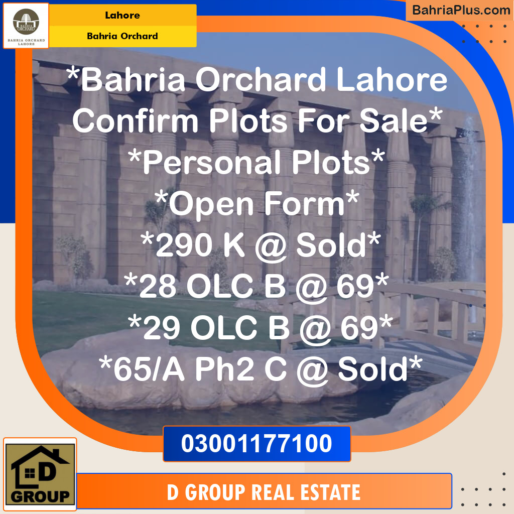 Residential Plot for Sale in Phase 2 - K Block -  Bahria Orchard, Lahore - (BP-131993)
